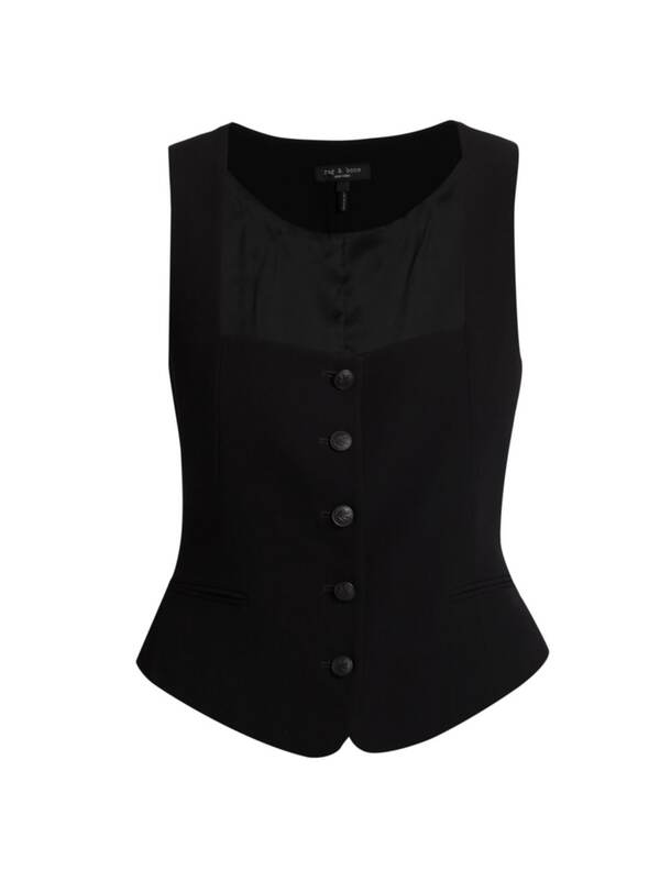 【送料無料】 ラグアンドボーン レディース タンクトップ トップス Mariana Crepe Vest black