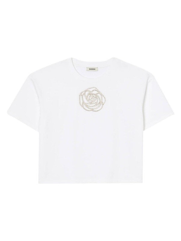 yz Th fB[X TVc gbvX Rhinestone Rose T-Shirt white