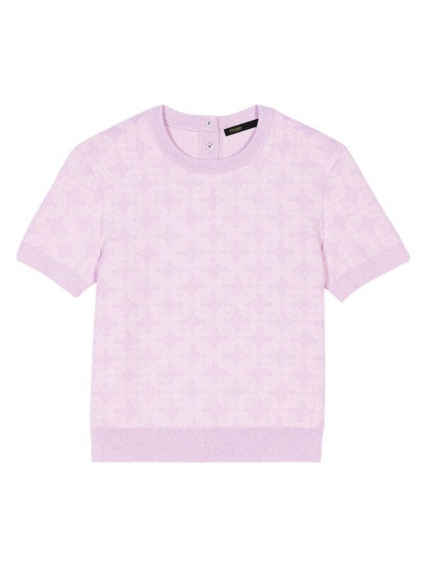 yz }[W fB[X TVc gbvX Cropped Jacquard Knit Jumper pale pink