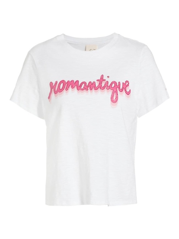  サンク ア セプト レディース Tシャツ トップス Crystal Romantique T-Shirt white electric pink