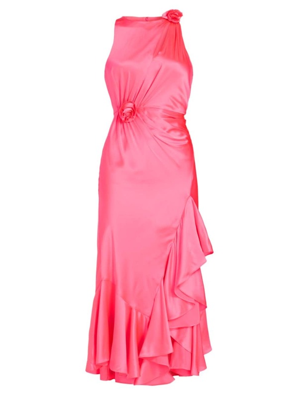  サンク ア セプト レディース ワンピース トップス Cates Asymmetric Silk Dress electric pink