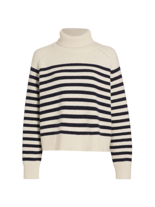 【送料無料】 ニリロータン レディース ニット・セーター アウター Gideon Stripe Turtleneck Sweater ivory dark navy stripe