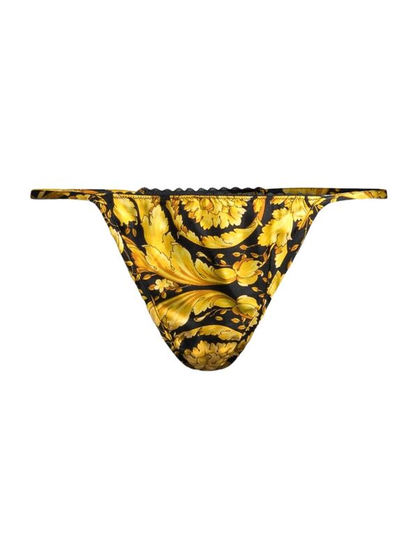 versace 【送料無料】 ヴェルサーチ レディース パンツ アンダーウェア Barocco Thong black gold