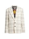 【送料無料】 マルニ レディース ジャケット・ブルゾン ブレザー アウター Oversized Plaid Wool Blazer stone white