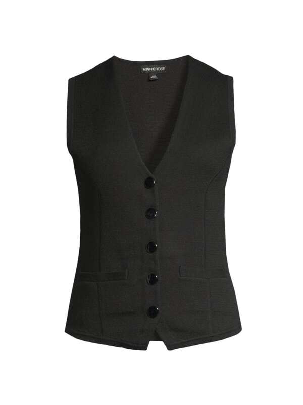 【送料無料】 ミニーローズ レディース タンクトップ トップス Cotton-Blend Vest black