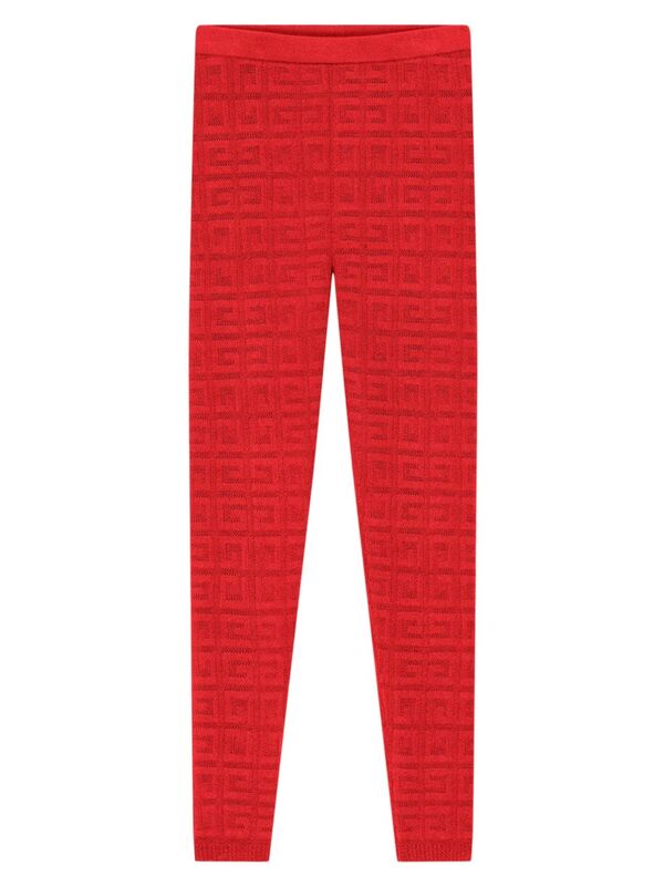 【送料無料】 ジバンシー レディース レギンス ボトムス Leggings in 4G jacquard red