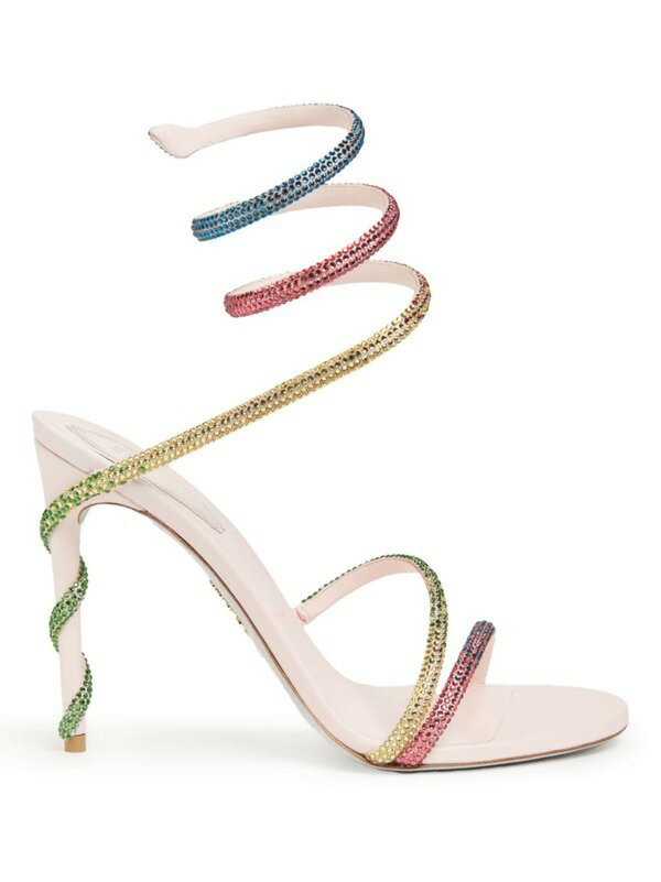 ̵ ͡ ǥ  塼 100MM Satin & Crystal Sandals pink