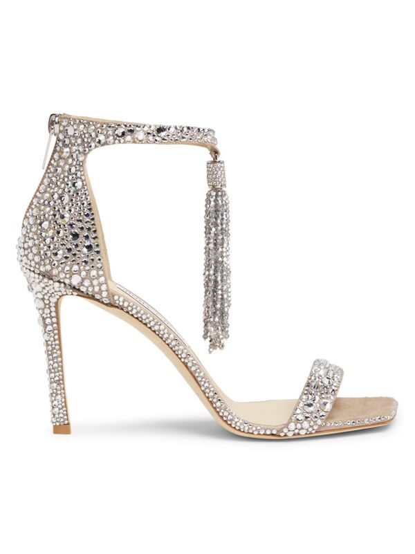 【送料無料】 ジミーチュー レディース サンダル シューズ Vinca 95MM Shimmer Suede Sandals crystal