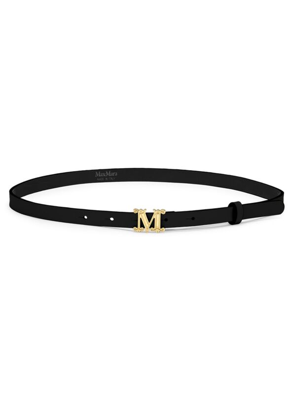 マックス マーラ 【送料無料】 マックスマーラ レディース ベルト アクセサリー Leather Monogram Belt black