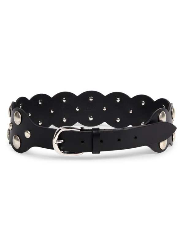 【送料無料】 イザベル マラン レディース ベルト アクセサリー Agia Studded Leather Belt black silver