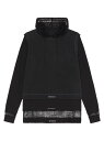  ジバンシー メンズ Tシャツ トップス Overlapped Hooded T-Shirt in Cotton and Mesh black