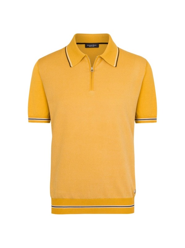 【送料無料】 ステファノリッチ メンズ ポロシャツ トップス Zip Polo Shirt yellow