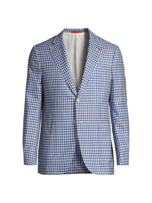 【送料無料】 イザイア レディース ジャケット・ブルゾン アウター Windowpane Capri Sport Jacket blue