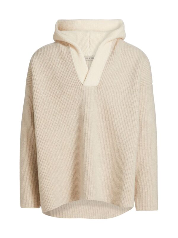 ̵ ե֥å  ѡå աǥ  Wool V-Neck Hoodie cream