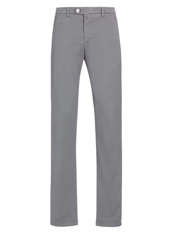 【送料無料】 キートン メンズ カジュアルパンツ ボトムス Flat-Front Cotton-Blend Pants grey