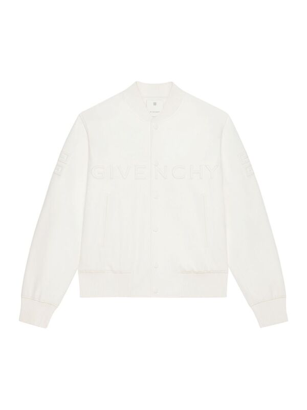 【送料無料】 ジバンシー メンズ ジャケット・ブルゾン アウター Varsity Jacket In Leather white