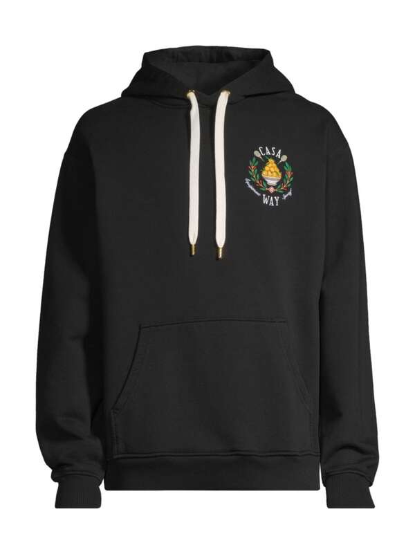 【送料無料】 カサブランカ メンズ パーカー・スウェット フーディー アウター Logo-Embroidered Cotton Hoodie casa way