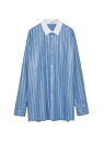 【送料無料】 ロエベ メンズ シャツ トップス Embellished Cotton Long-Sleeve Shirt stone blue