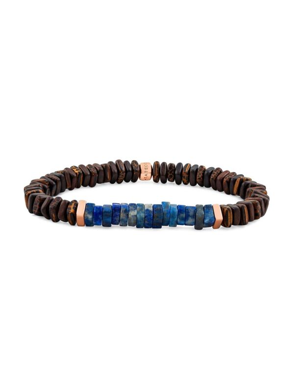 【送料無料】 タテオシアン メンズ ブレスレット・バングル・アンクレット アクセサリー Legno Wood & Lapis Lazuli Beaded Bracelet lapis