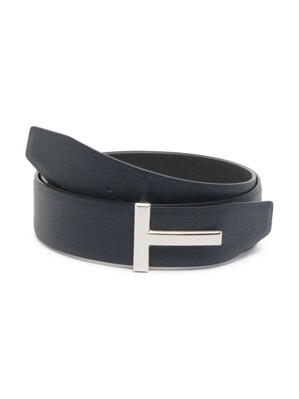 トムフォード 【送料無料】 トム・フォード メンズ ベルト アクセサリー T Buckle Reversible Leather Belt dark navy black