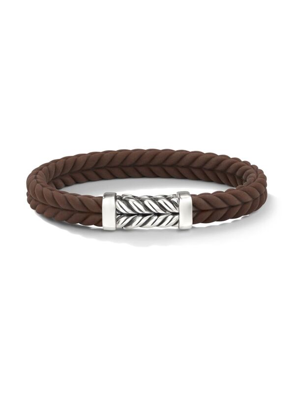  デイビット・ユーマン メンズ ブレスレット・バングル・アンクレット アクセサリー Chevron Rubber Bracelet brown