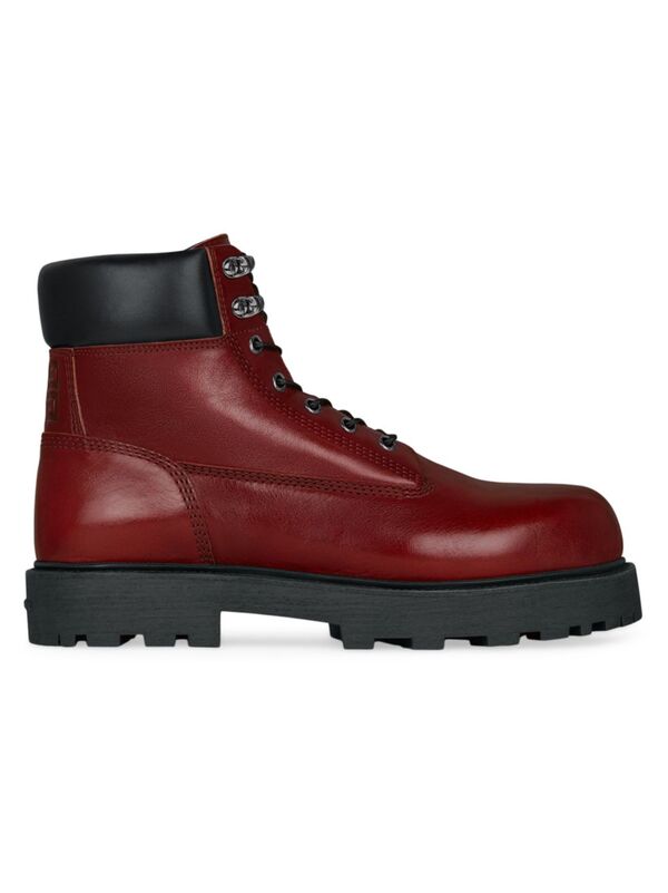 【送料無料】 ジバンシー メンズ ブーツ・レインブーツ シューズ Show Ankle Work Boots In Shiny Leather red cherry