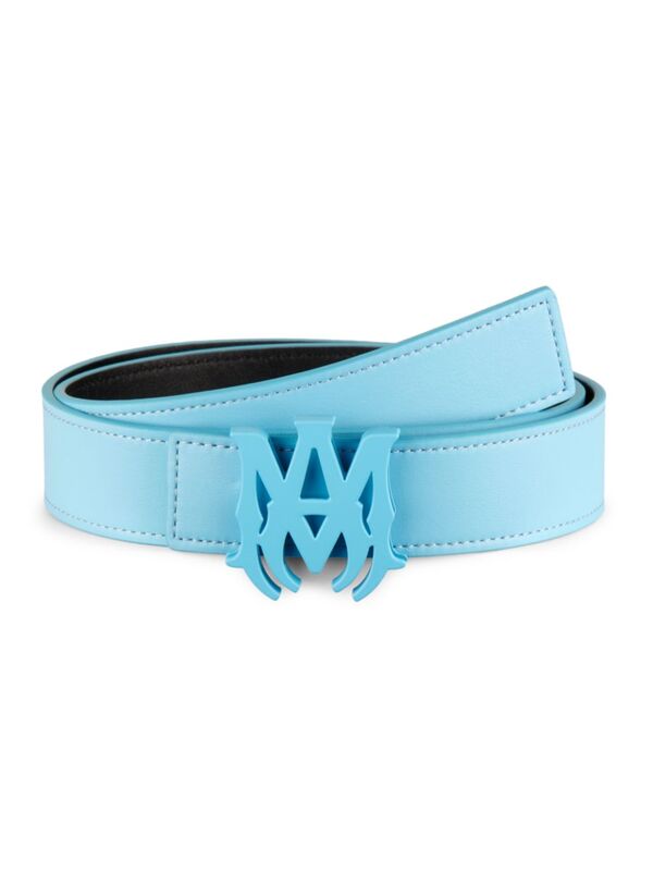 【送料無料】 アミリ メンズ ベルト アクセサリー MA Buckle Leather Reversible Belt black air blue