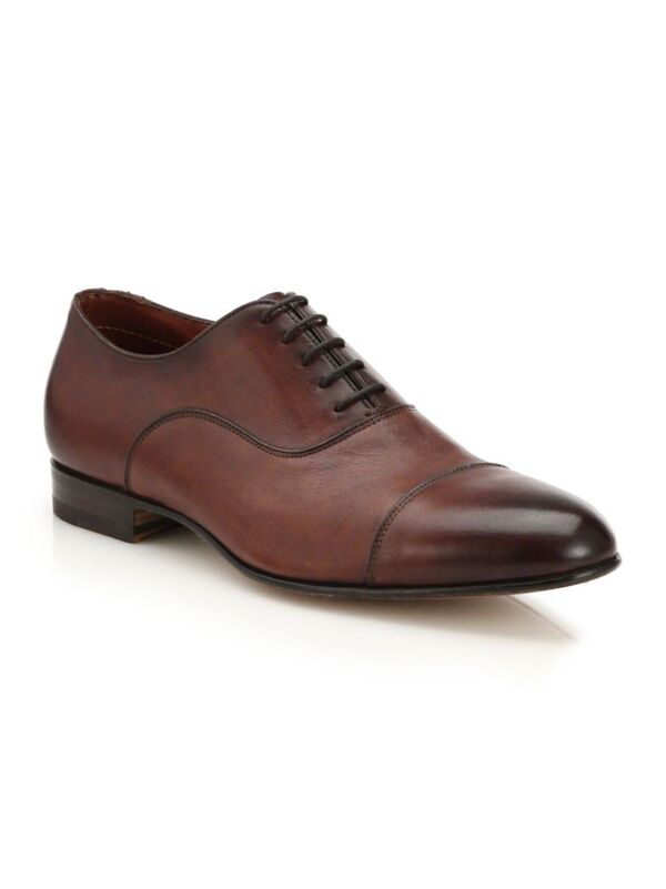 サントーニ ビジネスシューズ メンズ 【送料無料】 サントーニ メンズ ドレスシューズ シューズ Darian Lace-Up Cap-Toe Shoes brown