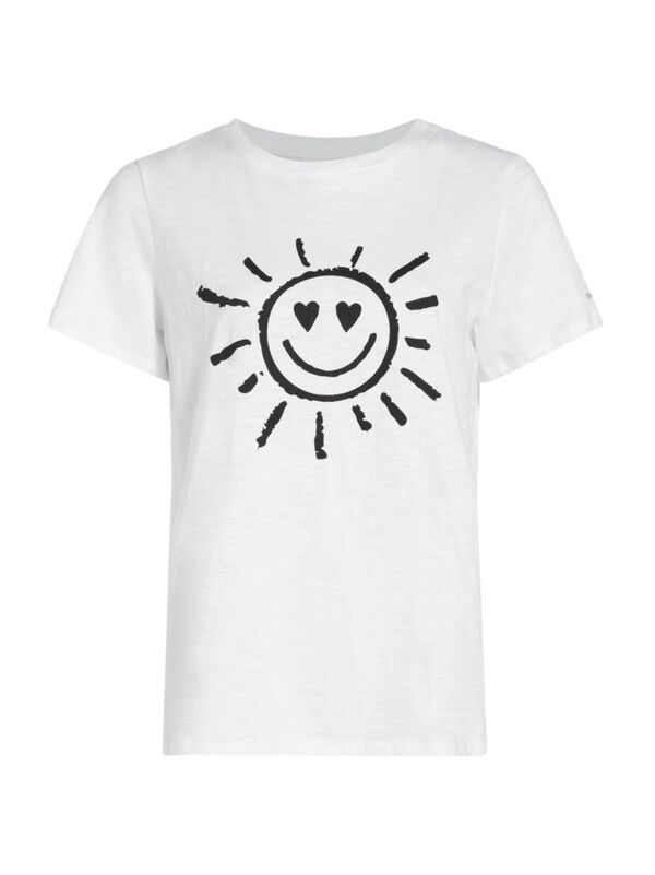  サンク ア セプト レディース Tシャツ トップス Smiling Sun Cotton T-Shirt white black