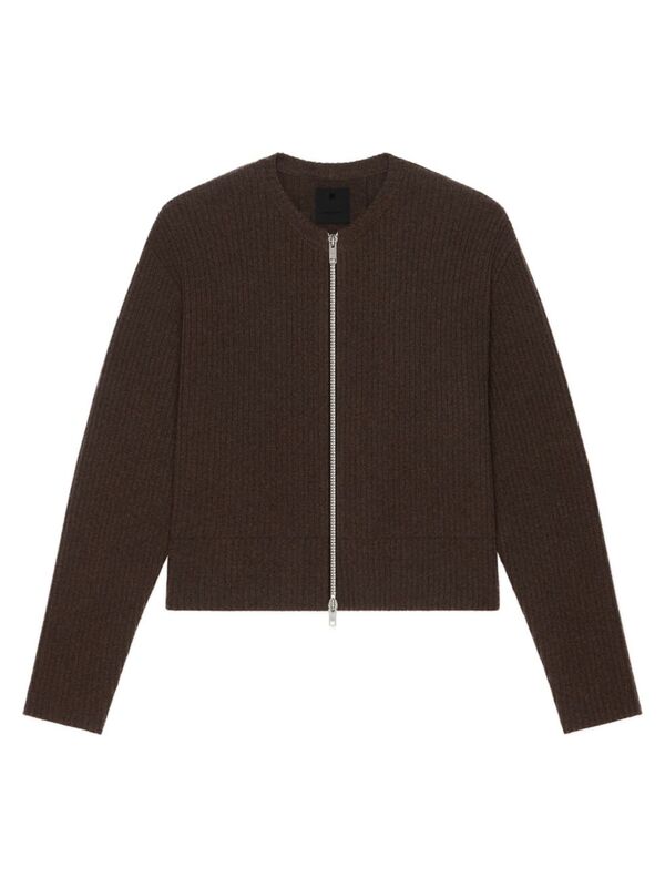 ジバンシィ 【送料無料】 ジバンシー メンズ ニット・セーター カーディガン アウター Oversized Cardigan in Wool with Front Zip dark brown