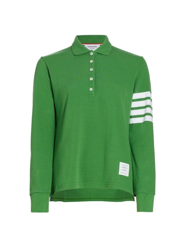 【送料無料】 トムブラウン レディース ポロシャツ トップス Cotton Four-Bar Polo Shirt green