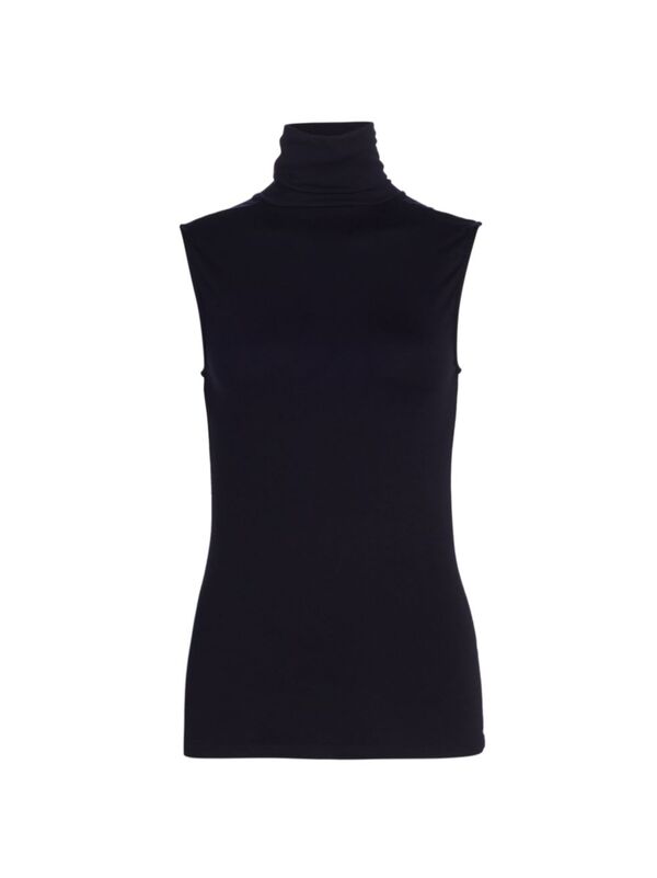 【送料無料】 マジェスティック レディース タンクトップ トップス Soft Touch Sleeveless Turtleneck marine