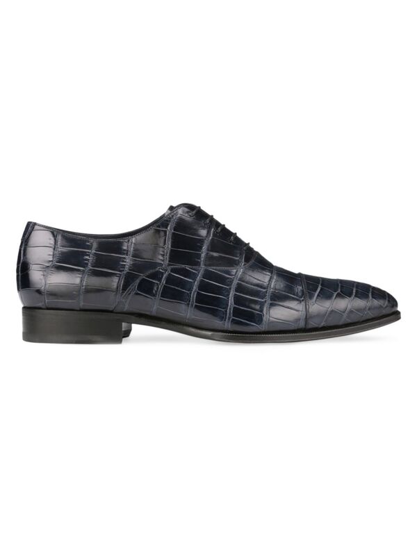 【送料無料】 ステファノリッチ メンズ オックスフォード シューズ Matted Crocodile Oxford Shoes blue