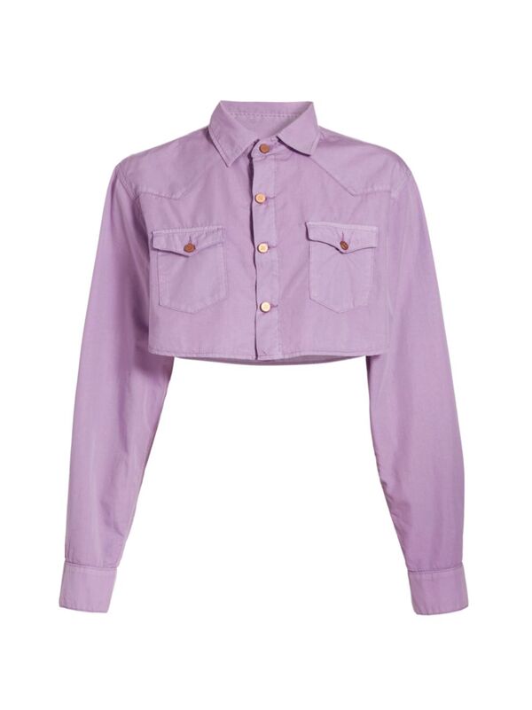 ̵ ꡼Х ǥ  ȥåץ Stefy Cotton-Blend Crop Shirt lilac