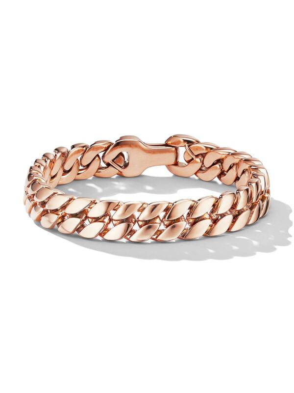 【送料無料】 デイビット・ユーマン メンズ ブレスレット・バングル・アンクレット アクセサリー Curb Chain Bracelet in 18K Rose Gold 11.5MM gold