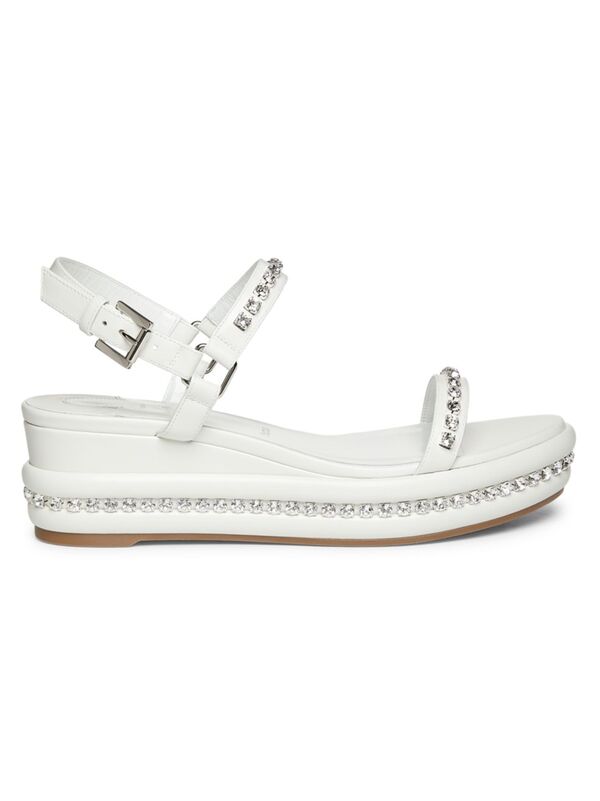 クリスチャンルブタン 【送料無料】 クリスチャン・ルブタン レディース サンダル シューズ Pyrastrass 60MM Crystal-Embellished Leather Sandals white