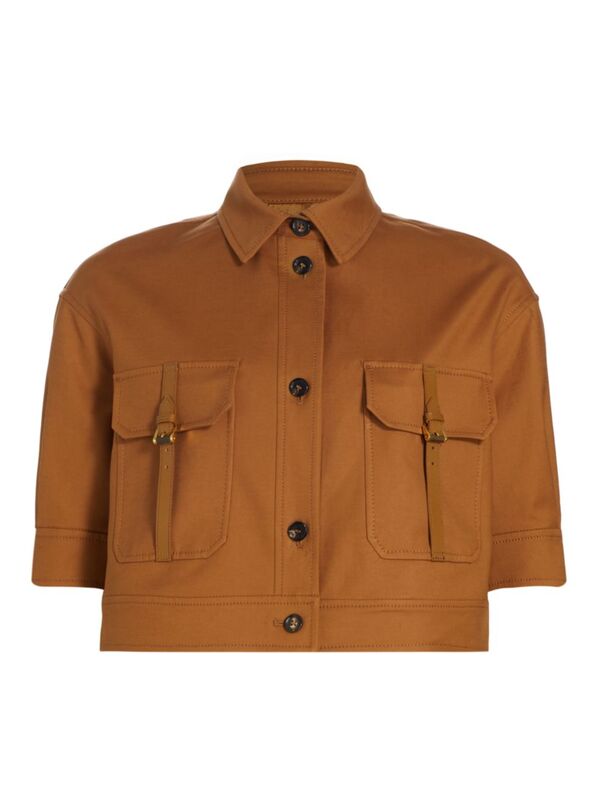 【送料無料】 マックスマーラ レディース ジャケット・ブルゾン アウター Agiate Cotton Cropped Jacket tobacco