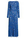 【送料無料】 マルニ レディース ワンピース トップス Long-Sleeve Floral-Lace Gown mazarine blue