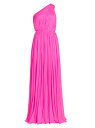 【送料無料】 アダム リピズ レディース ワンピース トップス Silk Chiffon Plisse Gown hot pink