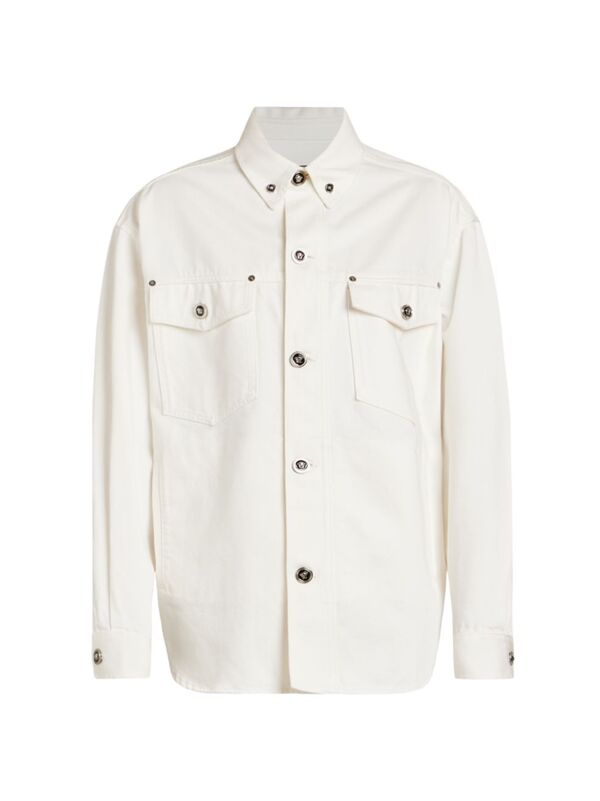 ̵ 륵   ȥåץ Rinsed Denim Shirt white