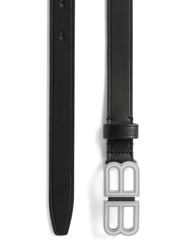 バレンシアガ 【送料無料】 バレンシアガ レディース ベルト アクセサリー BB Hourglass Thin Belt black
