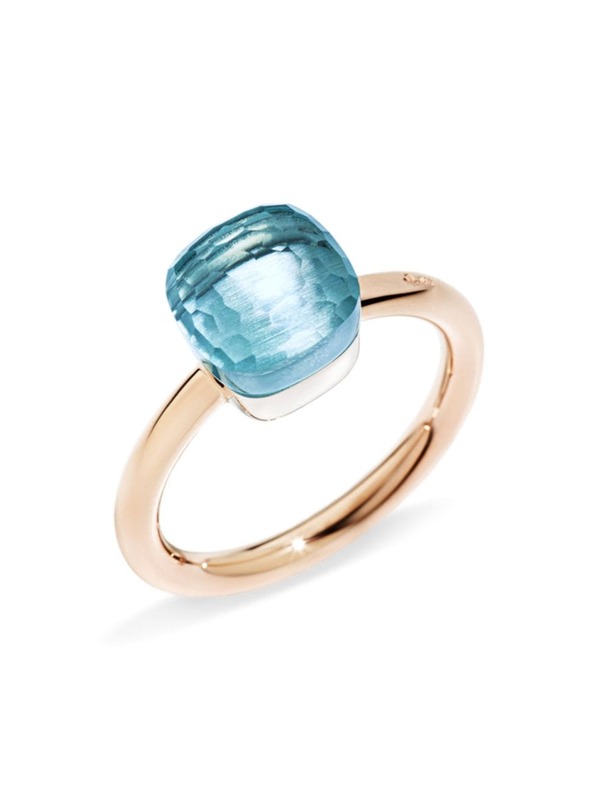 ポメラート 【送料無料】 ポメラート レディース リング アクセサリー Nudo 18K Rose Gold & Blue Topaz Petite Square Ring rose gold