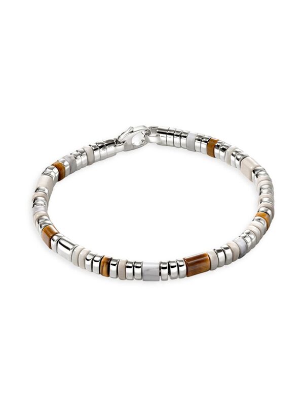 yz WEn[fB[ Y uXbgEoOEANbg ANZT[ Colorblock Sterling Silver Tiger's Eye Howlite & Enamel Bracelet silver