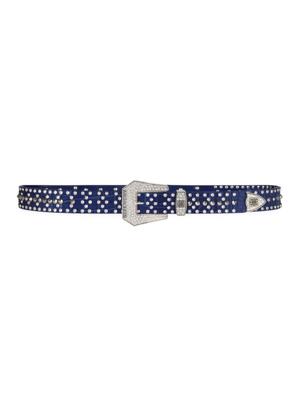 ジバンシー ベルト（メンズ） 【送料無料】 ジバンシー メンズ ベルト アクセサリー Belt in Leather with Studs and Crystals cobalt blue