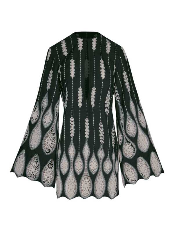  ジョアンナオッティ レディース ワンピース トップス Anouk Vision Seeking Eyelet-Embroidered Minidress black ecru