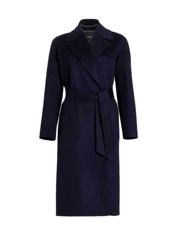 【送料無料】 キートン レディース ジャケット・ブルゾン アウター Cashmere Belted Coat navy