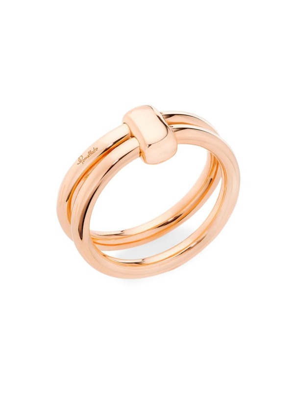 ポメラート 【送料無料】 ポメラート レディース リング アクセサリー Together 18K Rose Gold Linked Double Ring rose gold