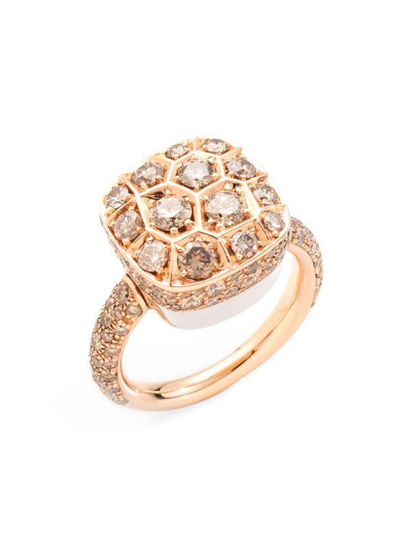 ポメラート 【送料無料】 ポメラート レディース リング アクセサリー Nudo Assoluto 18K Rose Gold 18K White Gold & Brown Diamond Ring rose gold