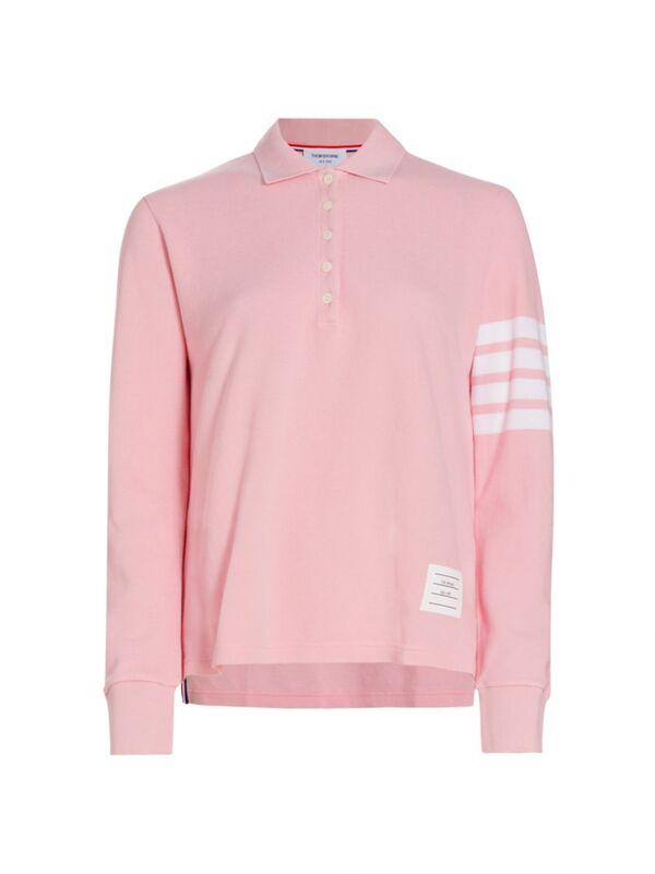 【送料無料】 トムブラウン レディース ポロシャツ トップス Cotton Four-Bar Polo Shirt pink
