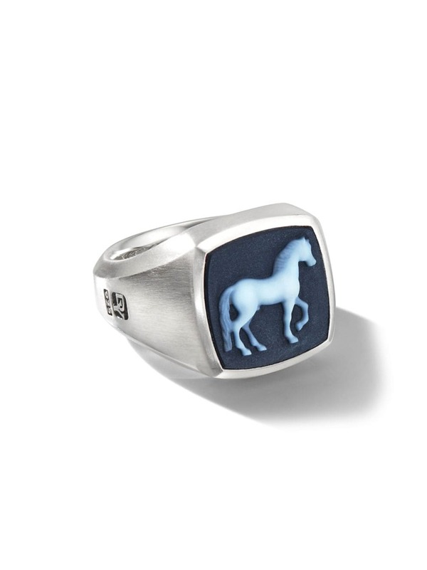 ̵ ǥӥåȡ桼ޥ   ꡼ Petrvs Horse Signet Ring in Sterling Silver banded agate